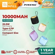 [New arrival] Pineng PN-830PD Power Bank Fast Charging 2 Built-in Cable Type-C&Fruit(22.5W/10000mAh)