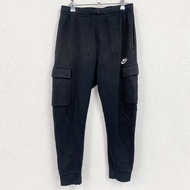 NIKE 黑色運動工人褲，帶有刺繡 Swoosh 標誌，M 碼，古著。