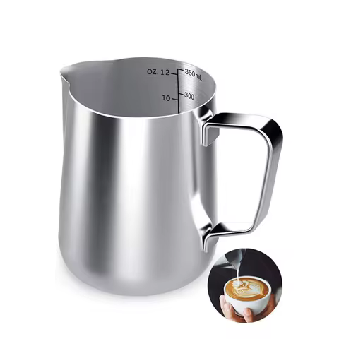 Milk Frother Cup Pitcher Barista Milk Stainless Steel Pitcher Professional Milk Foam Jug Home Barist