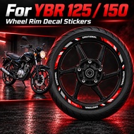 For YBR 125 150 Motorcycle Wheel Rim Reflective Sticker Wheel Hub Decor Multiple Colors DIY Exterior