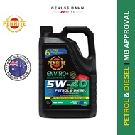 PENRITE ENVIRO+ Fully Synthetic 5W40 Dexos 2 Petrol & Diesel Engine Oil Lubricant - 6Litres/1Litres
