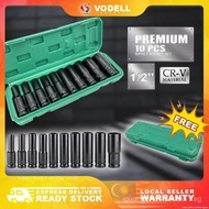 VODELL Premium CR-V 10pcs Ratchet Box Set Combination Wrench Spanner Tools Set Soket Alatan[5 Years 