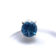 925 純銀耳環 藍托帕石 獨特切割