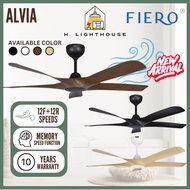 FIERO ALVIA Premium DC 56" Ceiling Fan 5 Blades 24 Speeds Memory Function Kipas Siling Kuat Angin 风扇