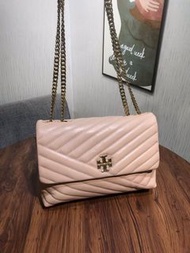 TORY BURCH 319 新款女士翻蓋鏈條包 菱格車線 全羊皮材質