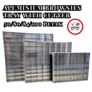 ALUMINIUM BROWNIES TRAY  WITH CUTTER SET / ACUAN LOYANG  BROWNIES CUTTER