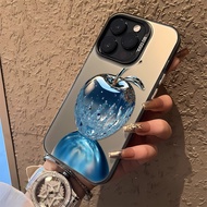 3 In1 Blue Crystal Apple Case For Xiaomi 1515PRO 16 16 Pro Phone Case Thickening Plated Cover IMD Sh