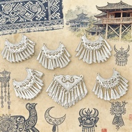 Guizhou Moon Pendant Accessories Ethnic Style Tassel Silver-Plated Miao Ethnic Flower Refrigerator S