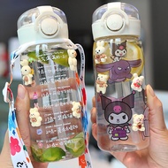 LITTLE 400ml Simple Strap Gift Children Travel Cup Sleeve Bouncing Cartoon Kid Straw Cup Straw Water Bottle Bottle
