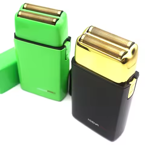 8200RPM Electric Shaver Professional Razor for Men 0mm Cutting Double Foil Blades Floating Head Perf