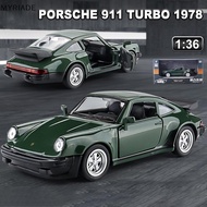 MYRIADE 1 36 Scale Porsche 911 Turbo Toy Car Model Alloy Diecast Retro Racing With Pull Back Scale M