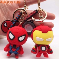 AUGUSTUS Keychains Cute Cartoon Key Accessories Captain America Iron Man Spiderman Marvel Avengers