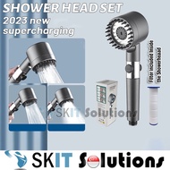 【SKIT SG】High Pressure Detachable Handheld Shower Head Set With Filter 3 Mode Bathroom SPA Sprayer One Button Stop