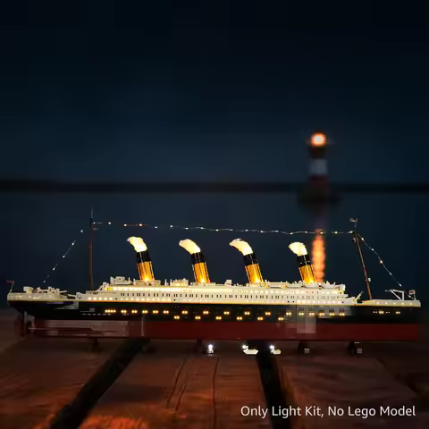 LED Light Kit for LEGO Titanic 10294 Medieval Steam Boat Willie Giant Ship Cruise Classic Love Movie