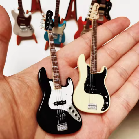 Bandai Mini Electric Guitar Bass One Twelfth Scale Collectible Ornament Desktop Decoration Gashapon 
