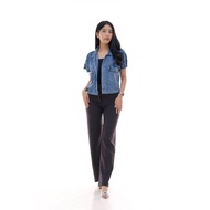 CIKAL ROMPI JEANS WANITA- PREMIUM-LENGAN PENDEK-BERKERAH