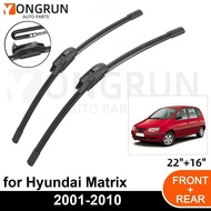 Car Front Windshield Wipers For Hyundai Matrix 2001-2010 Wiper Blade Rubber 22"+16" Car Windshield W