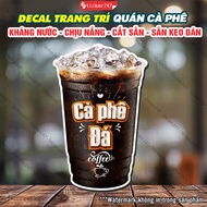 Iced Coffee Decal for shop decoration - Iced Coffee Sticker, Iced Coffee Cup Decal for walls, cabine