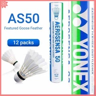 Yonex badminton badminton AS50 badminton 12 pieces goose feathers a สีขาว One