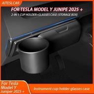 For Tesla Y/YL Juniper 2025 Car Case Sunglasses Storage Box Model YL 2026 Dashboard Glasses Cup Hold