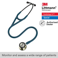 3M Caribbean Blue Tube, Champagne-Finish Chestpiece, Cardiology IV 6190, 3M Littmann Stethoscope