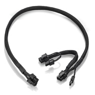 Braided ATX PSU 8 Pin Male to Dual 8 Pin 6+2 Pin PCIe Male GPU Power Supply Splitter Adapter Cable O