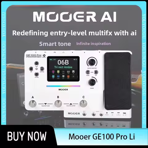 Mooer GE100 Pro/GE100 Pro Li Intelligent Multi Effects Pedal Bluetooth AI Tone Amp Modeling IR NAM P