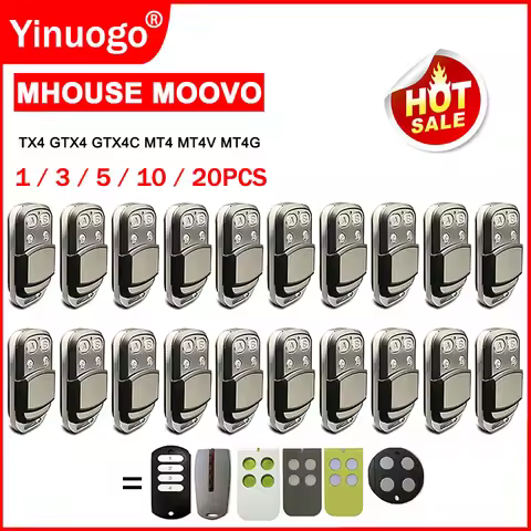 MHOUSE GTX4 TX4 GTX4C Garage Door Remote Control MOOVO MT4V MT4 MT4G Remote Control Garage Door Open