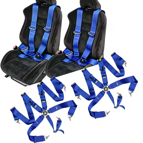 4 Point Racing Seat Belt Safety Harness 5 point Red Blue Black Car Seat Belt 3 Inch With Logo