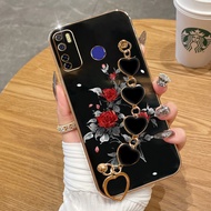 เคส YBD สำหรับ Tecno Camon 15 Camon 16 Pro Spark 5 Pro Spark 9T เคส CE9h CE7j CE7กุหลาบแดงชุบไฟฟ้าป้