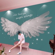 Nordic Style Wallpaper Mural Angel's Wings Influencer Science Museum Background Wallpaper Bar Intern