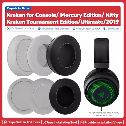 Replacement Ear Pads For Razer Kraken for Console Tournament Edition Mercury Ultimate Kitty 2019 Hea