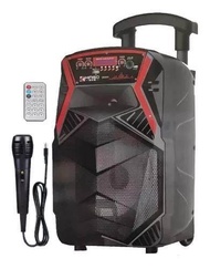 KIMISO QS-803 8 Inch LED TROLLEY SPEAKER Super Bass Speaker Bluetooth/USB/TF/LED Light