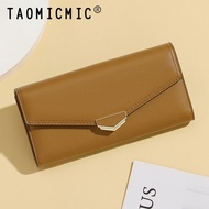 Taomicmic New Style Fashion Simple Long Wallet Ladies PU Foldable Card Holder Large Capacity Coin Pu