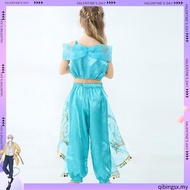 Animation Movie  Kids Princess Jasmine Aladdin Cosplay Party  Animation Costume