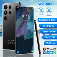 【original ready】Original phone S22 Ultra S22Ultra 6.8 Inch hp 16G RAM 512G ROM 16MP 64MP 6800mah cheap cellphone washing warehouse Android 12.0 AI powered Face Recognition Unlocked Mobile Phones Qualcomm 888+
