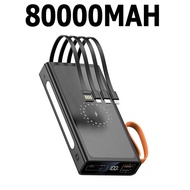 Fast delivery PowerBank แบตเตอรี่สำรอง ชาร์จเร็ว 80000 mAh QC 3.0 2.0 มาพร้อมสายสี่สาย ชาร์จแฟลชไร้ส