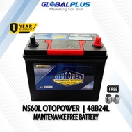 Otopower NS60L 48B24L/50B24L/ 55B24L MF Battery (Bateri Kereta) for PROTON Waja, Savvy, Iswara , Sag