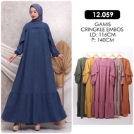 Pgmta - Gamis Cringkle Embossed Muslim Women Aswan Fashion Hijab Women YMD12059