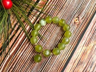 【一物一圖】磨砂岫玉 青提奶蓋 14K包金設計手鍊