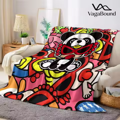 H-Hysteric-s M-Mini Flannel Blanket Warm Soft Halloween Christmas Couch Warm Cozy Decorative Decor G