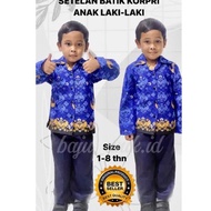 READY STOCK Seragam Batik Korpri Baju Profesi Guru Laki-Laki Bahan Premium/Kostum ASN Anak/Kostum PN