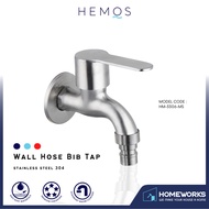 HEMOS BATHROOM TAP SUS 304 STAINLESS STEEL WALL HOSE FAUCET GARDEN BIB TAP HM-3306