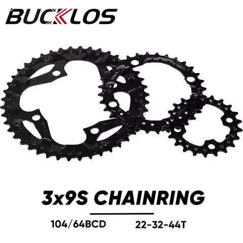 BUCKLOS Bicycle 104BCD Chainring 3x9S 22T/32T/44T Mountain Bike Chain Ring Durable 104/64BCD Triple