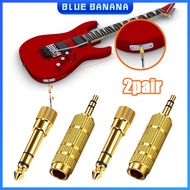 ​4pcs Silver 3.5mm To 6.35mm Adapter 6.35mm Plug To 3.5mm Jack Stereo Audio Adaptor Connector