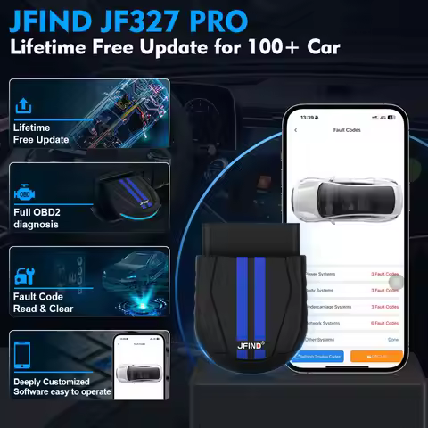 JFIND JF327 Pro OBD2 Scanner Bluetooth 5.1 PIC18F25K80 Chip For iOS/Android ELM327 Code Reader OBDII