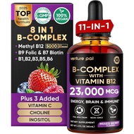 Venture Pal 11-in-1 Vitamin B Complex Liquid Drops, B12 Methylcobalamin | B9 Folic | B1,B2,B3,B5,B6,