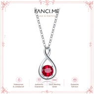 FANCIME "Infinite Birthstone" July Gemstone Ruby 14K White Gold Necklace