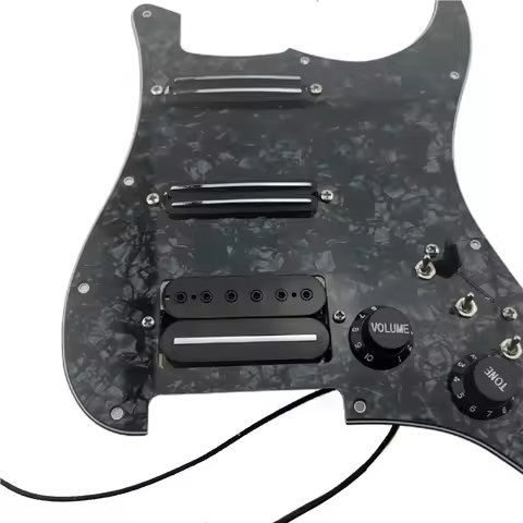 Q-X Music Store - Guitar Humbucker Pickup Pre-Wired Pickguard Alnico 5 HSS Harness Push Pull Single