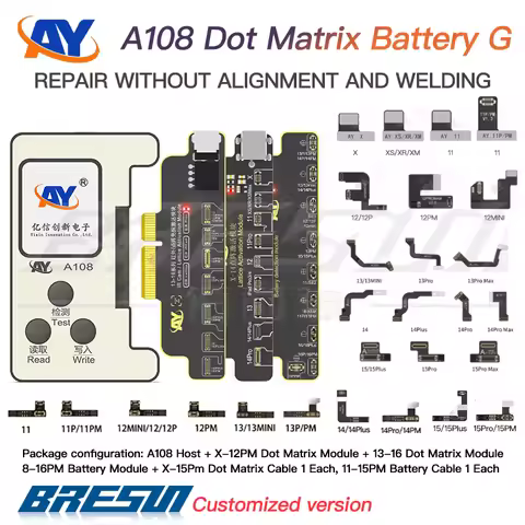 AY A108 Dot Matrix Repair Cable iPhone X/XR/XS/11/12/13/14 15 Pro Max Mini Dot Projector Read Write 